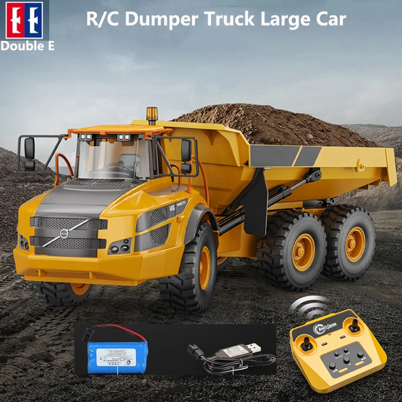 Large RC Dumper Cars E591 A40G 1/20 Scale Double E Remote Controlled Car Tractor 2.4Ghz Engineering Articulated Dump Car Toys