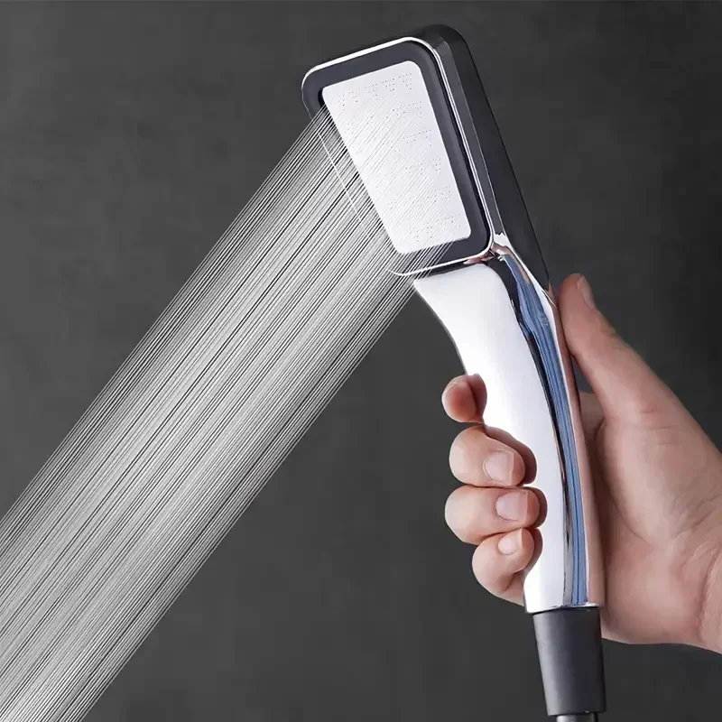 

1PC Supercharged Shower Head Single Head Handheld Household Bathroom Shower Water Heater Sun Drying Shower Head Accessories
