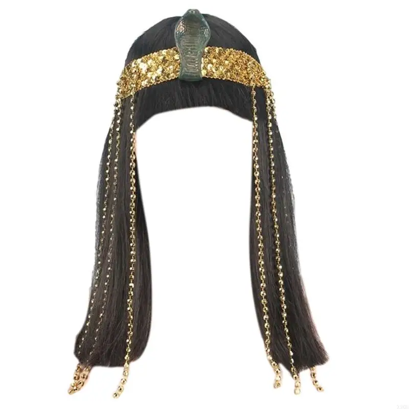 

Short Straight Bob Wigs Egyptian Queen Headpiece Halloweeen Cosplay Costume