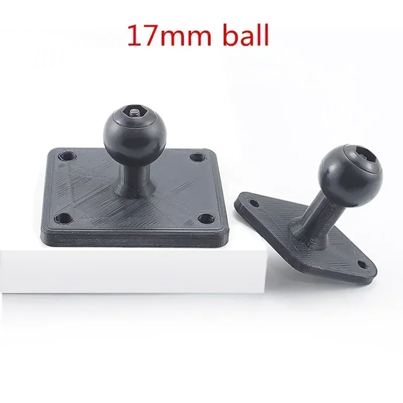 17mm Ball Head Adapter Square Round Base with AMPS Holes GPS Mount for GoPro 10 Yi Insta360 x2 x3 Camera Accessories