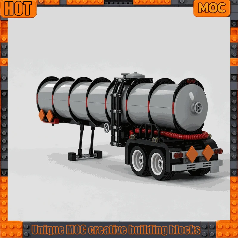 533PCS Heavy Duty Tanker Trailer Truck Model Custom Building Blocks Set DIY Assembly Toy Vehicle Home Display Collection Gifts
