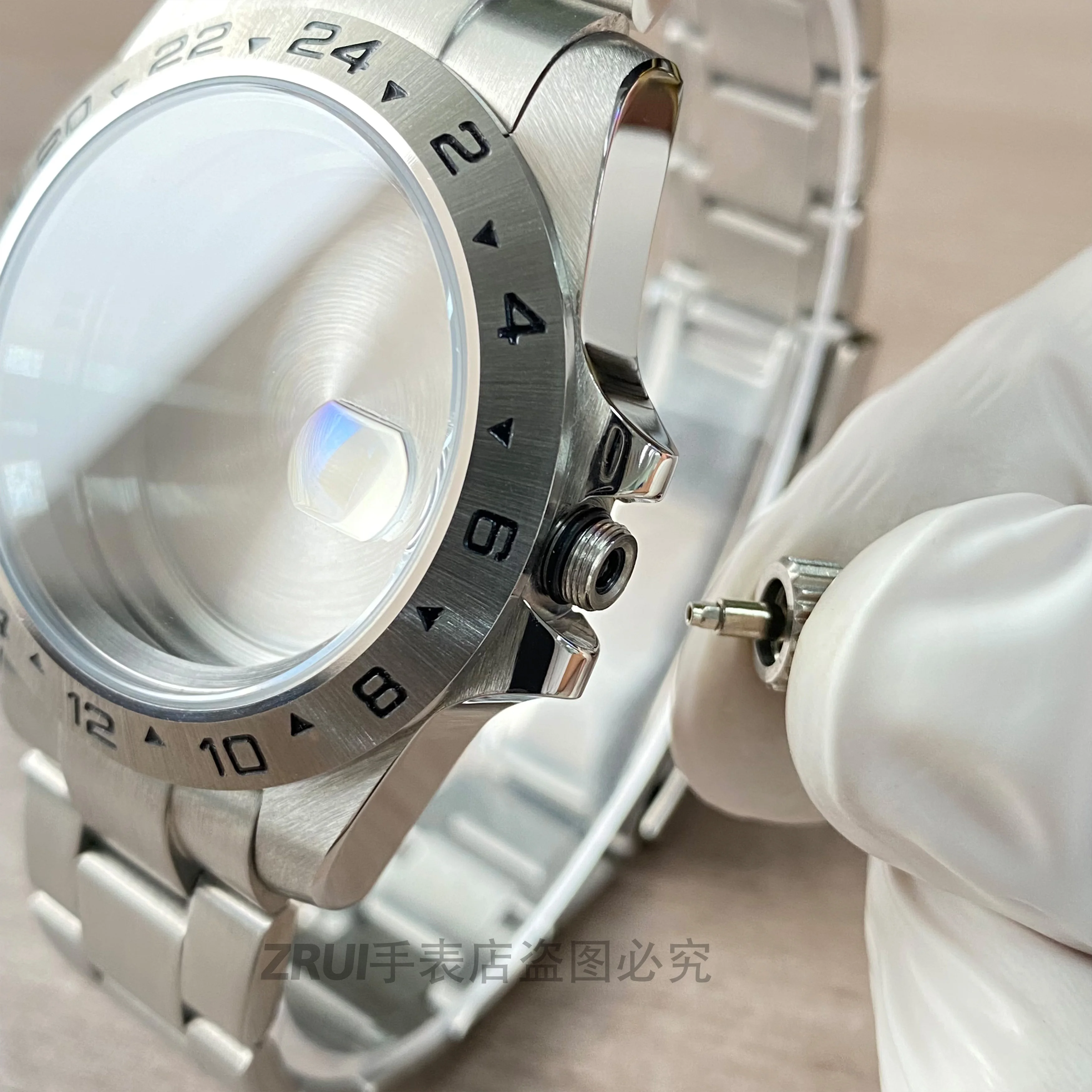 39,5 мм EXP, 24-часовой фиксированный безель, сапфировое стекло, нержавеющая сталь, подходит для NH34 NH35 NH36, подходит для циферблата 28,5 ~ 29,3 мм, аксессуары, корпус часов