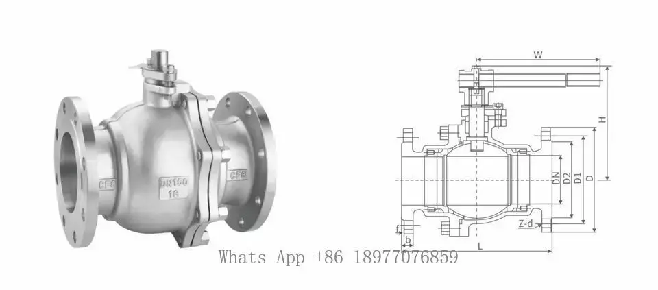 High Press Flanged Stainless Steel SS304 Water Oil Gas NPS 2pc Pipe Fitting Industrial Flange DN250 Ball Valve