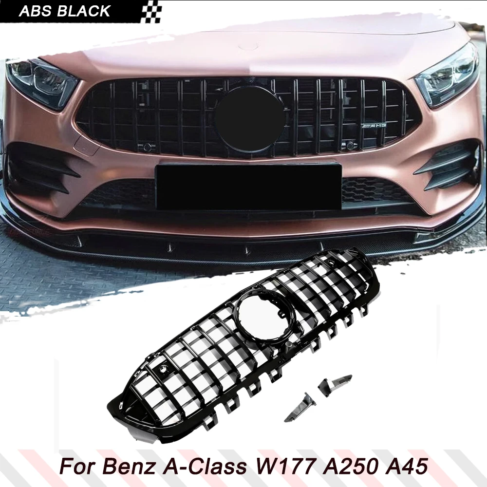 

Car Front Bumper Racing Grille Grill For Mercedes-Benz W177 A200 A220 A250 A35 2019 2020 Front Bumper GT Style Grill Grille Trim