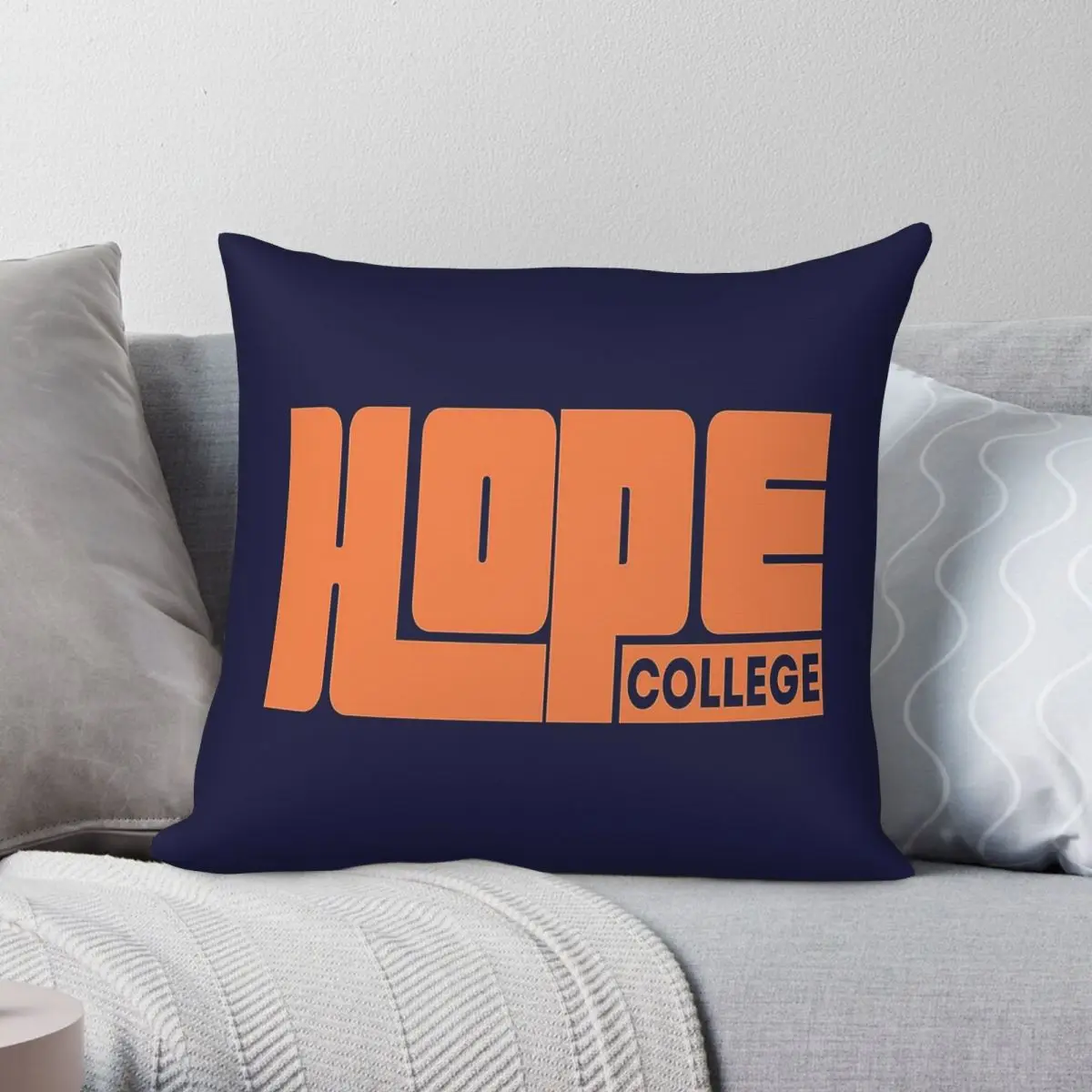 Hope College Name Pillowcase Polyester Linen Velvet Creative Zip Decor Car Cushion Cover
