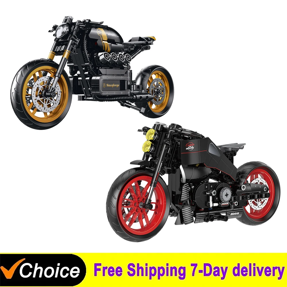 Technical 1:8 Motorcycle Model Building Blocks Car XB9 100 Autobike Bricks Desktop Ornament Toys Decor Kids Holiday Gifts