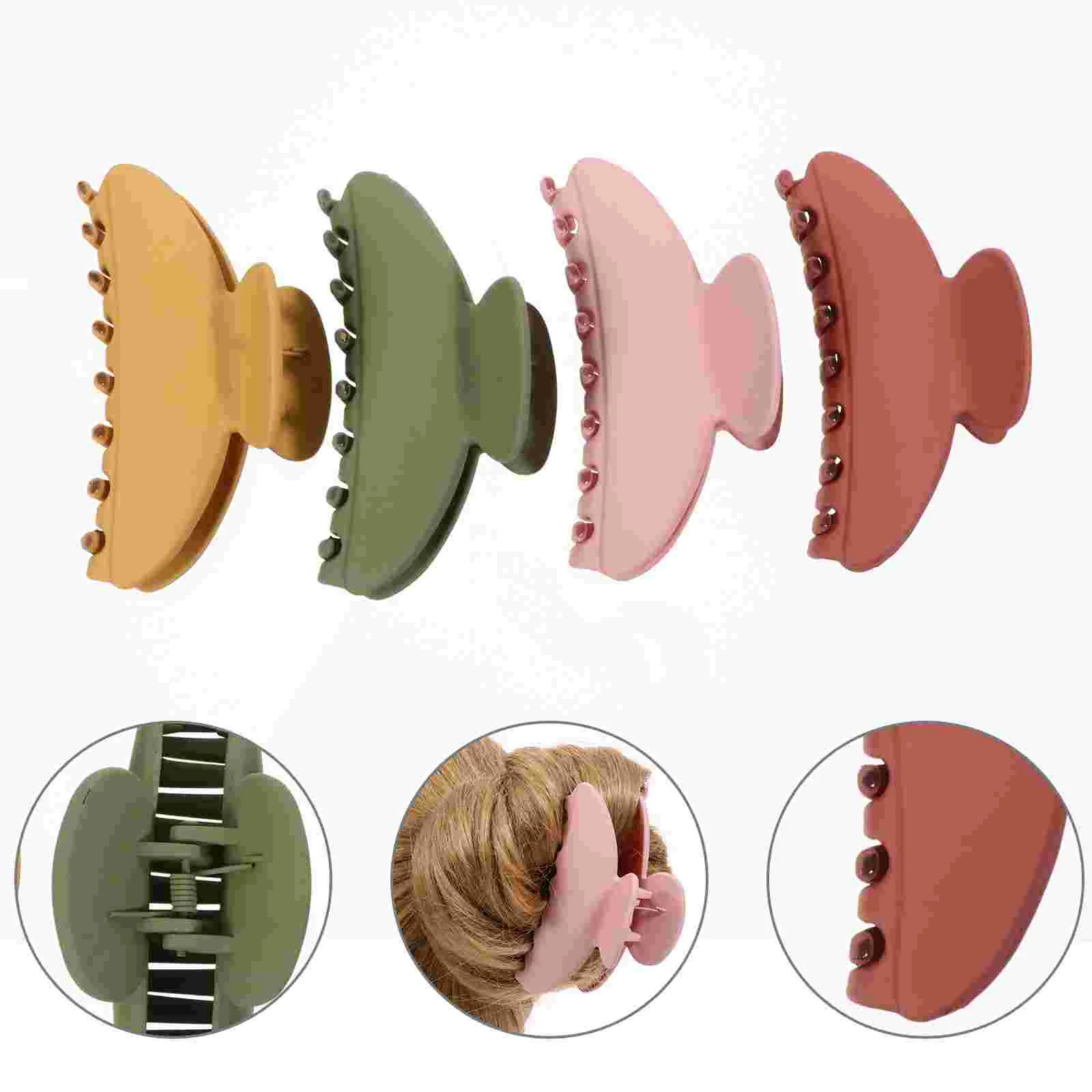 

4 Pcs Candy Color Grippers Hair Clip Claw Barrette Acrylic Hairpin 900X400X400CM Jaw Large Big Miss