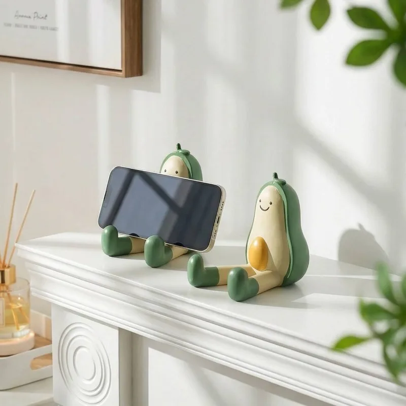Cute Avocado Ornament Phone Holder, Desktop Support Stand for Office & Home Desktop Phone Stands