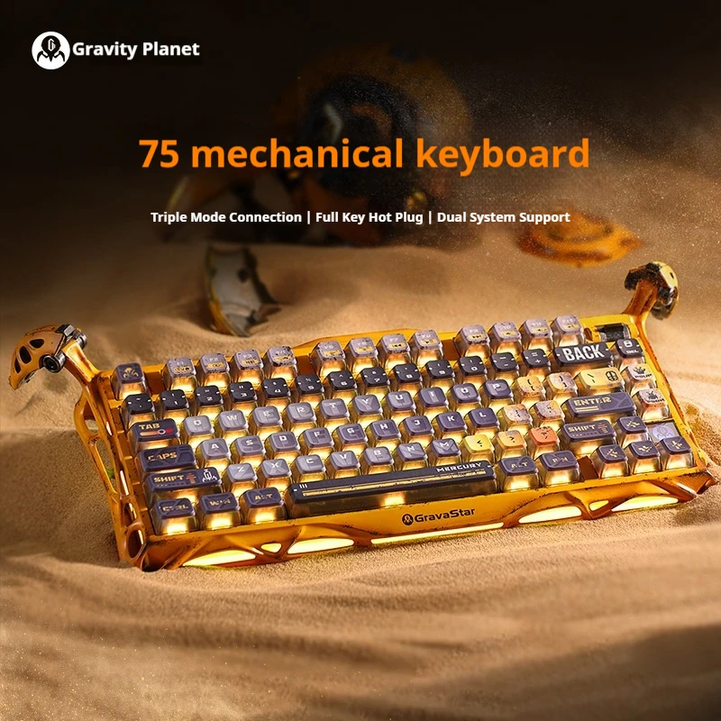 New Gravity Planet Cocoon Breaking 75k1pro Mechanical Keyboard Wireless Peripheral Ergonomic Esports Game Accessories