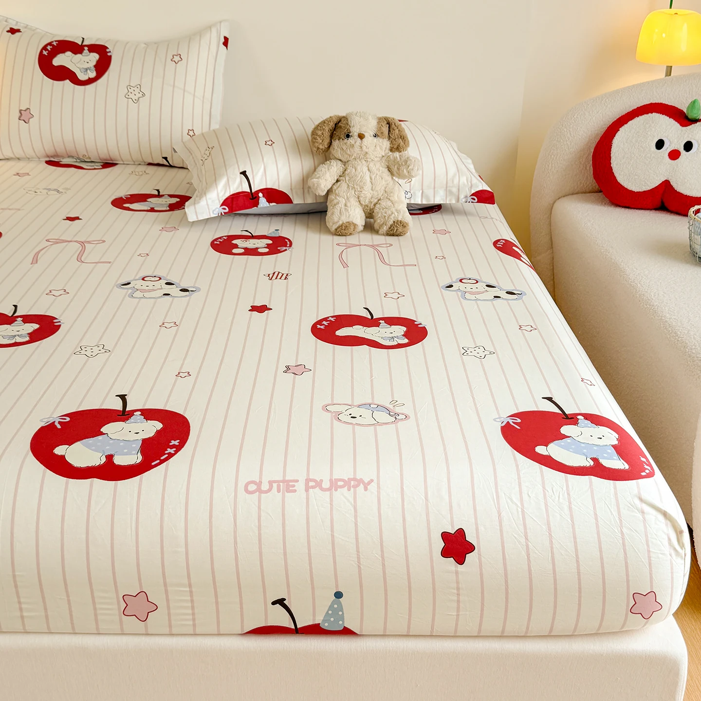 100% Cotton Fitted Sheet Breathable Lençol De Cama De Casal Single/Queen/King Size Cartoon Style Bed Sheet Soft Постельное Белье