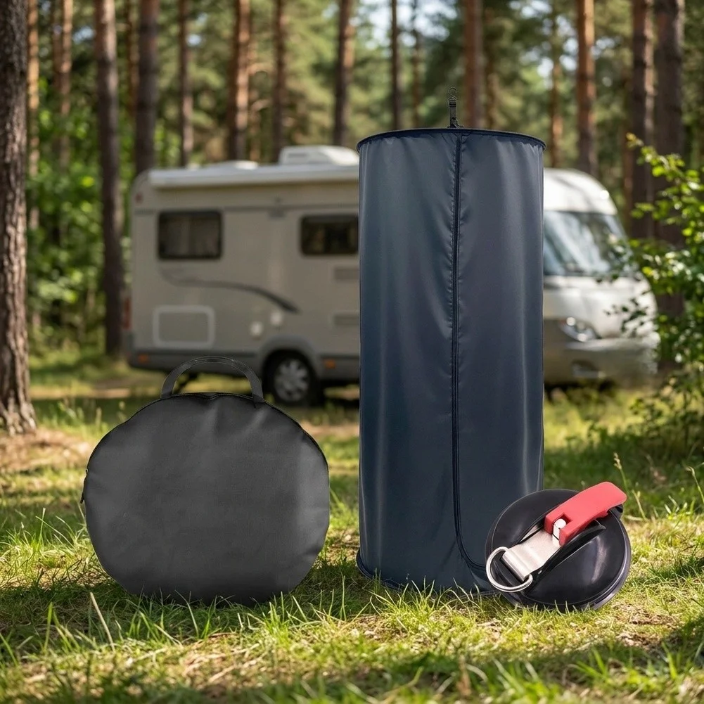 Privacy Enclosure for Outdoor Shower Use Camping for rv Travel and Temporary Personal Needs with Zipper and Suction Features