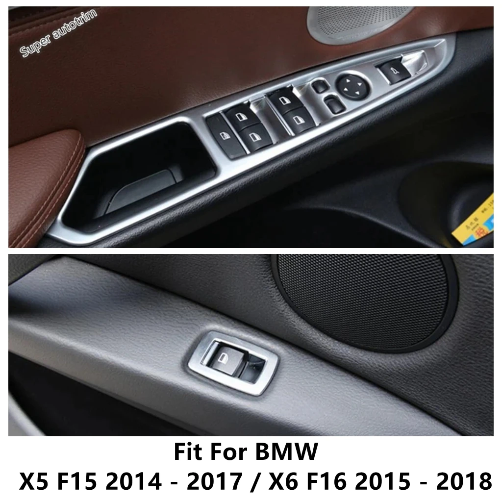 

Car Inner Door Armrest Window Lift Button Panel Cover Trim For BMW X5 F15 2014 - 2017 X6 F16 2015 - 2018 Accessories Interior