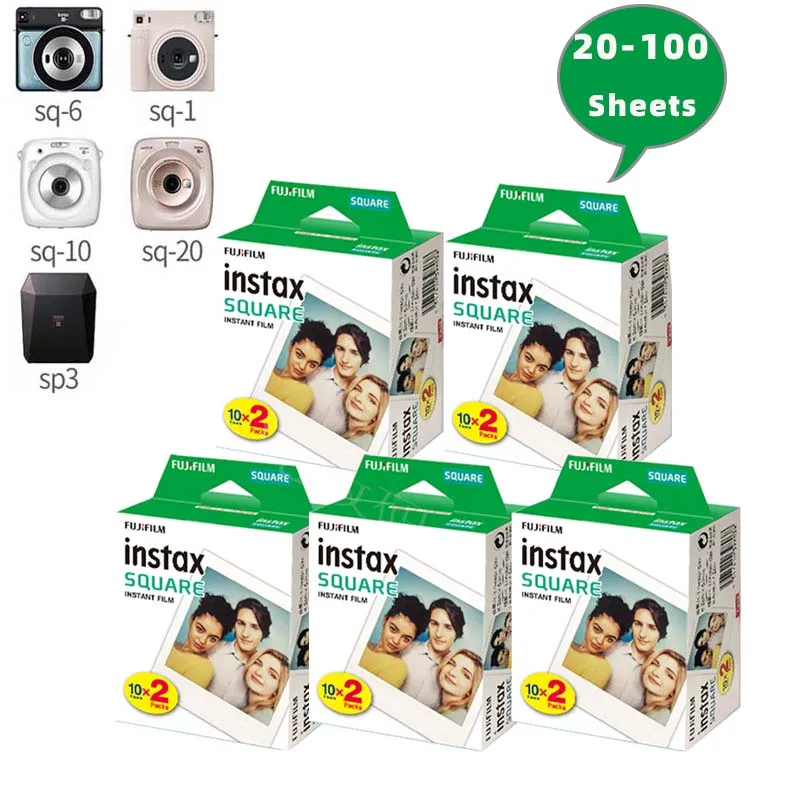 Papel fotográfico cuadrado práctico, película Fujifilm Instax Square para Fujifilm Instax SQUARE SQ1/SQ40/SQ6/SQ10, 10-50 hojas de película Instax