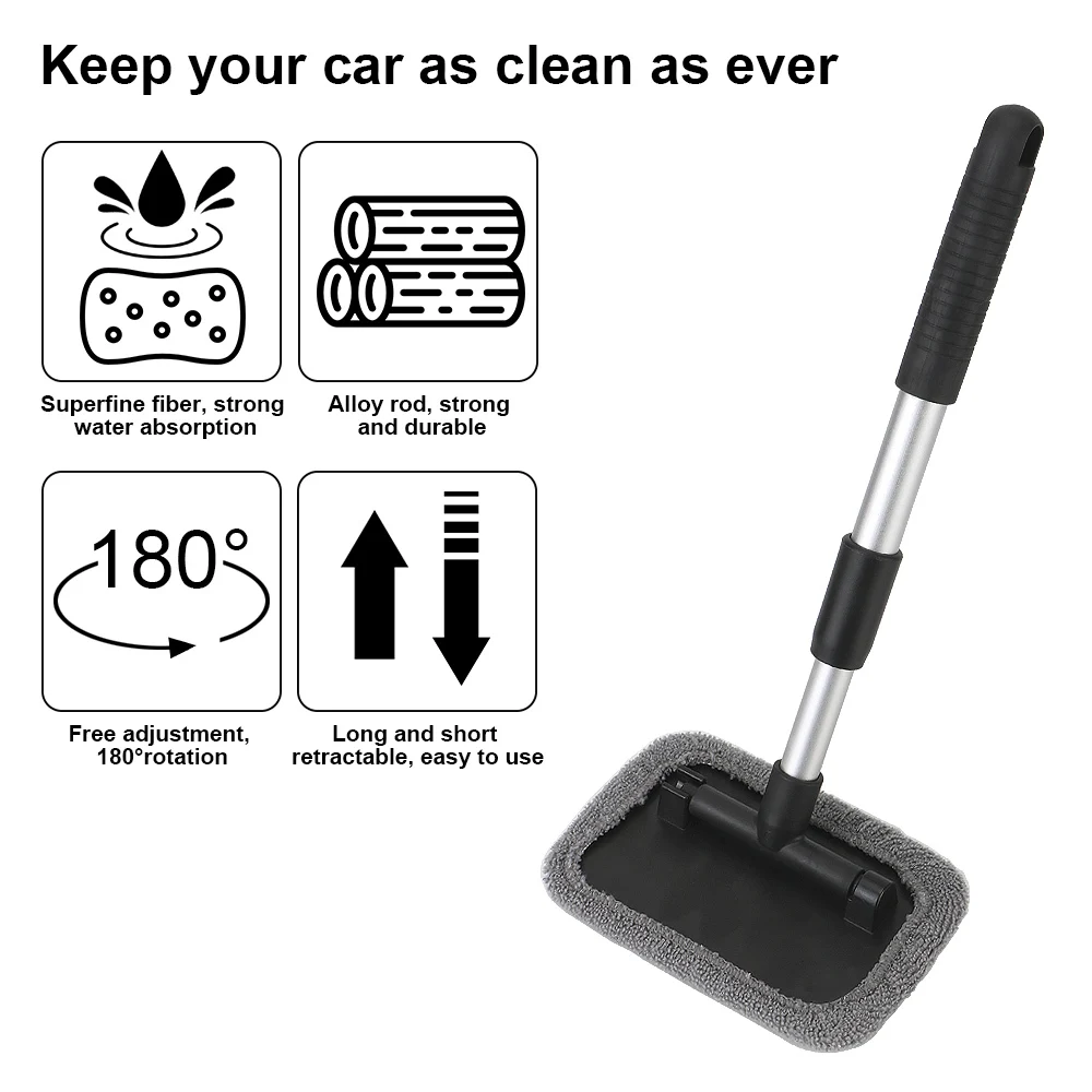 Windshield Cleaning Brush Kit Car Window Wiper Glass Defogging Dust Towel Cleaner Washing Tool For Excavator Snow Plow Truck