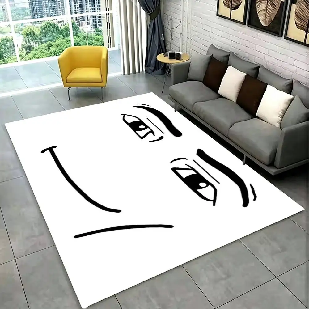 Creative Funny Man Face Floor Mat Rugs Soft Bedroom Floor Anti-skid Household Carpets