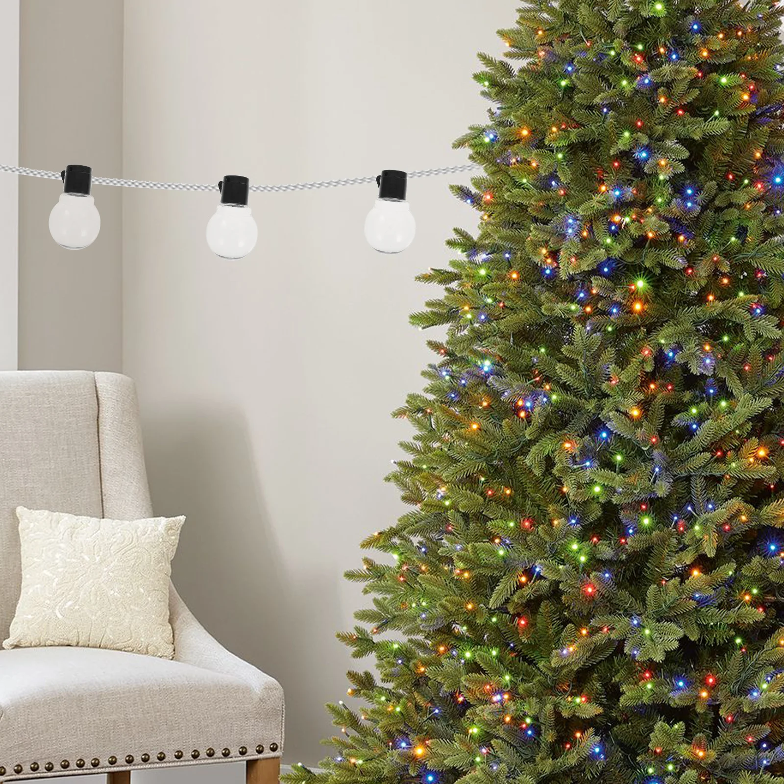 20 قطعة سلسلة أضواء فارغة غلوب مصابيح كهربائية البلاستيك قلادة الديكور استبدال لحديقة حفل زفاف عيد الميلاد