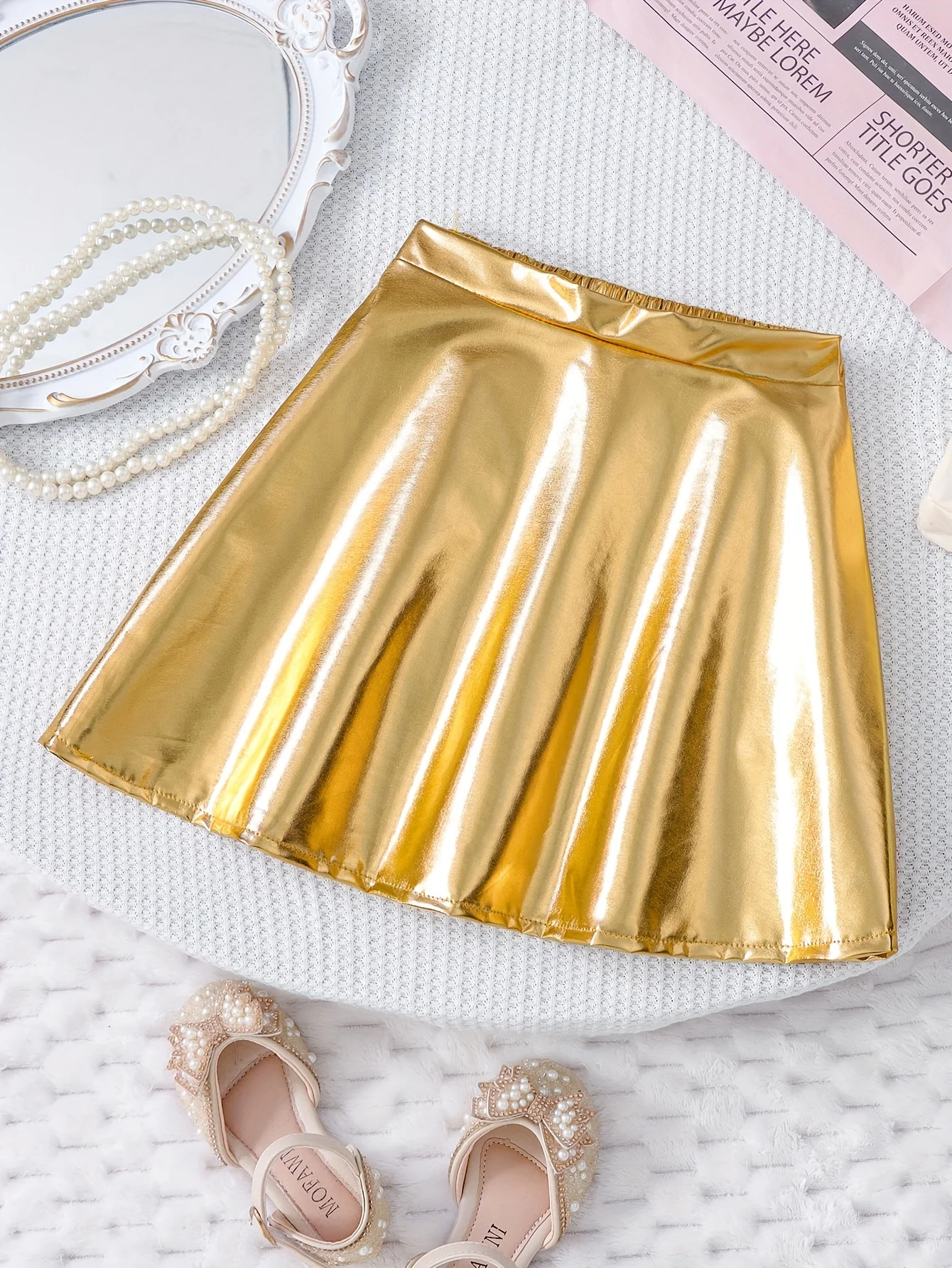 Girls' Summer Fashion Y2K Millennial Style Skirt Children's Birthday Party Performance Micro-Stretch Skirt Gift Girls' Summer Fashion Y2K Millennial Style Skirt Children's Birthday Party Performance Micro-Stretch Skirt Gift