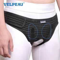 VELPEAU Hernia Belt for Single/Double Inguinal Pain Relief and Groin Hernia Support Adjustable with 2 Removable Compression Pads