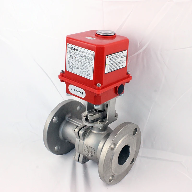 Actuated Ball Valves 2 inch Electrical Flow Control Motorized Actuator Flanged Port Ball Valve