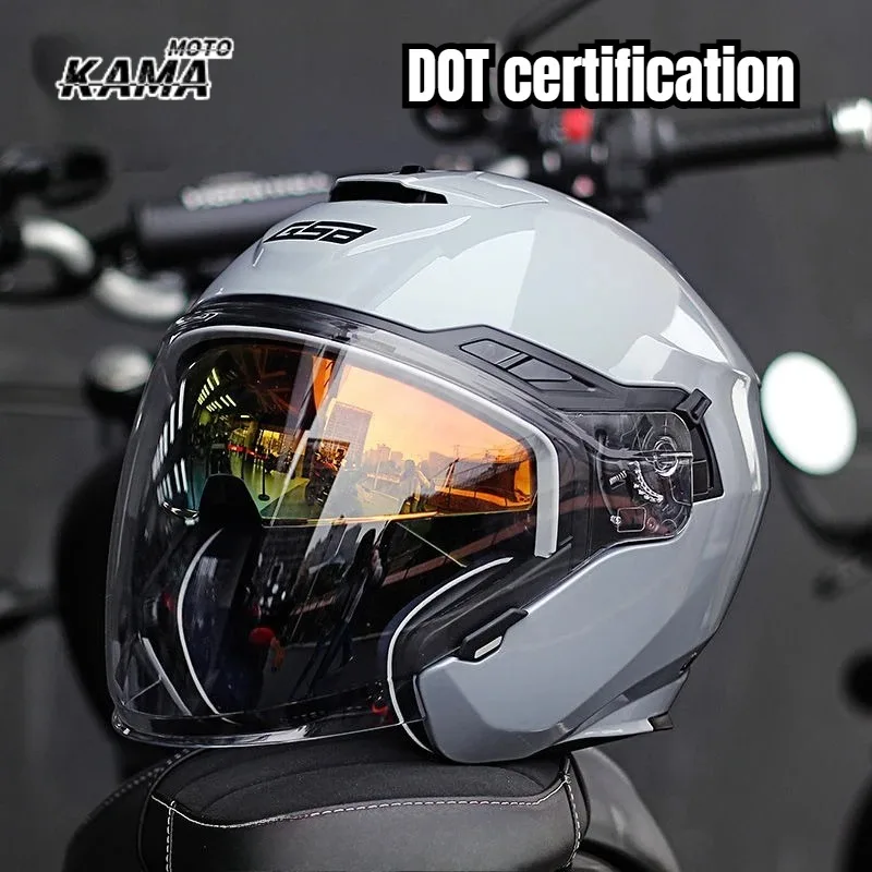 Hot GSB Motorcycle Helmet Dual Lens Three-quarters Motorcycle Half Helmet All Season Universal Motorcycle Helmet Casco Moto
