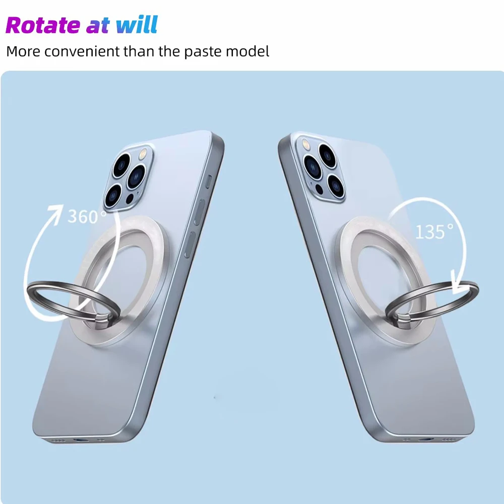 360 Degree Free Rotating Metal Ring Mobile Phone Holder, Stick-on Desktop Stand, Suitable for all Models of Mobile Phones