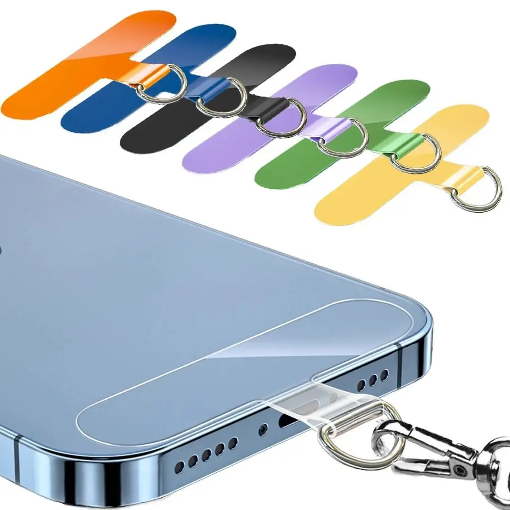 6pcs Universal Transparent Phone Lanyard Card Replacement Gasket TPU Phone Case Card Anti-lost Detachable Fixed Card Men Women