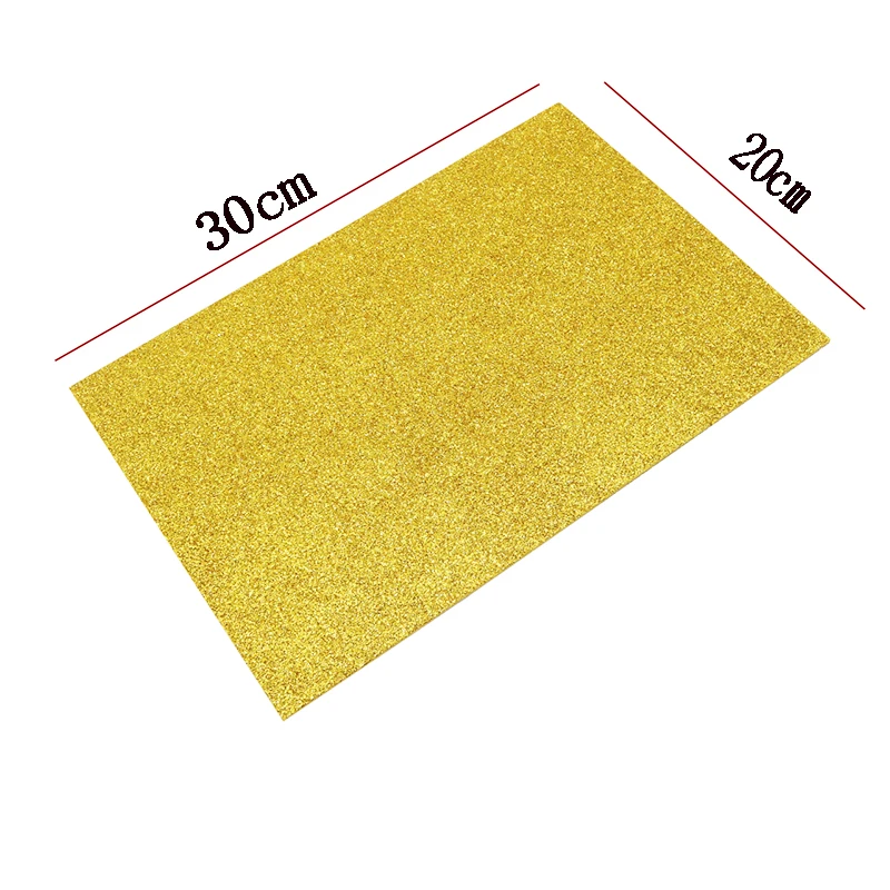 10pcs 2MM Thick A4 with Gold Powder Sheet Material Glitter Bright Sponge Paper Foam Paper Kindergarten Handmade