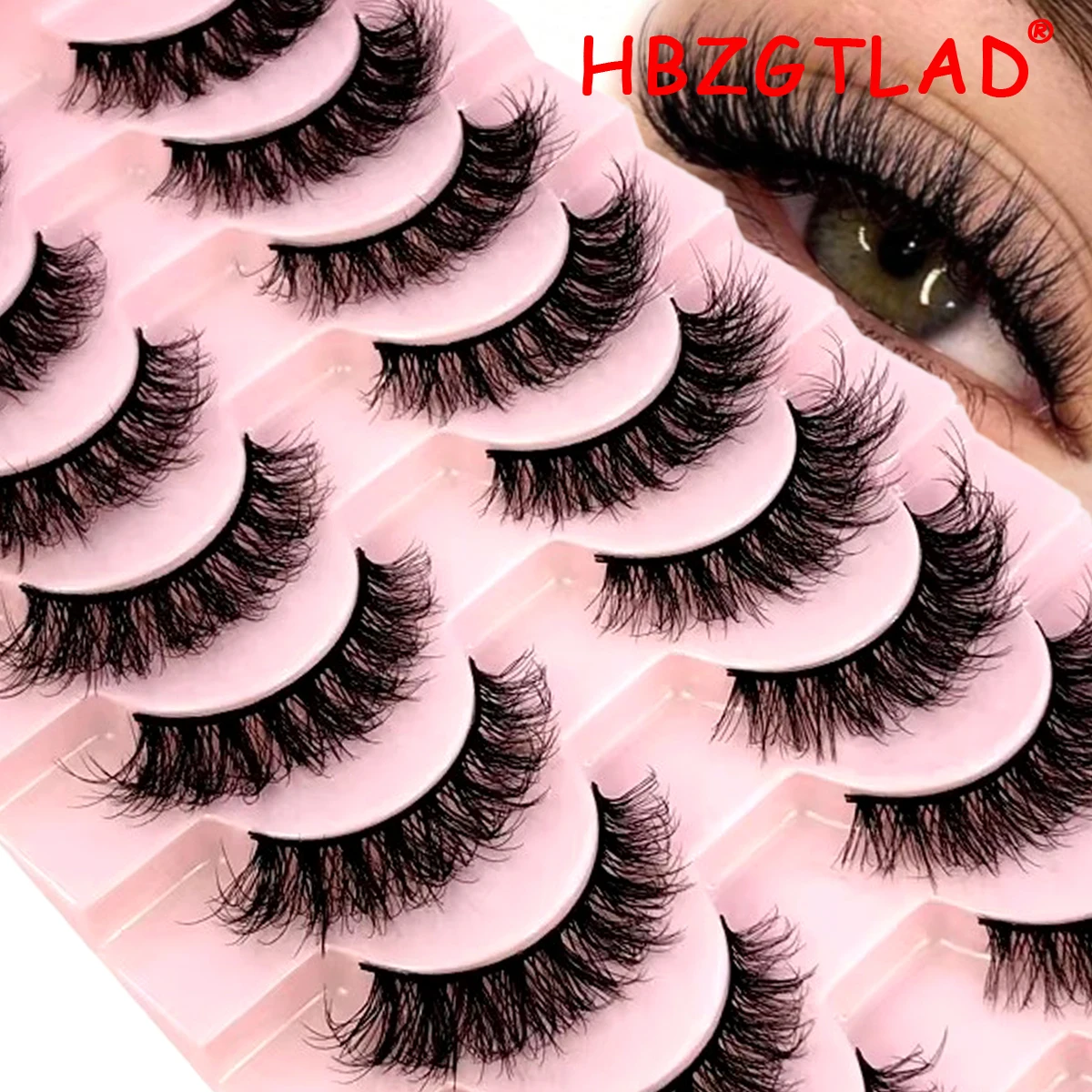 HBZGTLAD 10 Paar Wimpern Make-up Weiche Flauschige 3D Nerz Falsche Wimpern Dicke Handgefertigte Volumen Nerz Wimpern Faux Cils Natürliche Fälschung