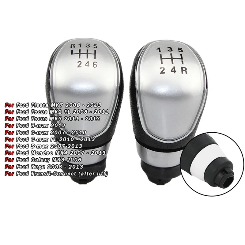 

5/6 Speed Manual Gear Shift Knob for Ford Focus MK2 MK3 MK7- Modified Shifter Handle, Durable Car Transmission Lever Accessories