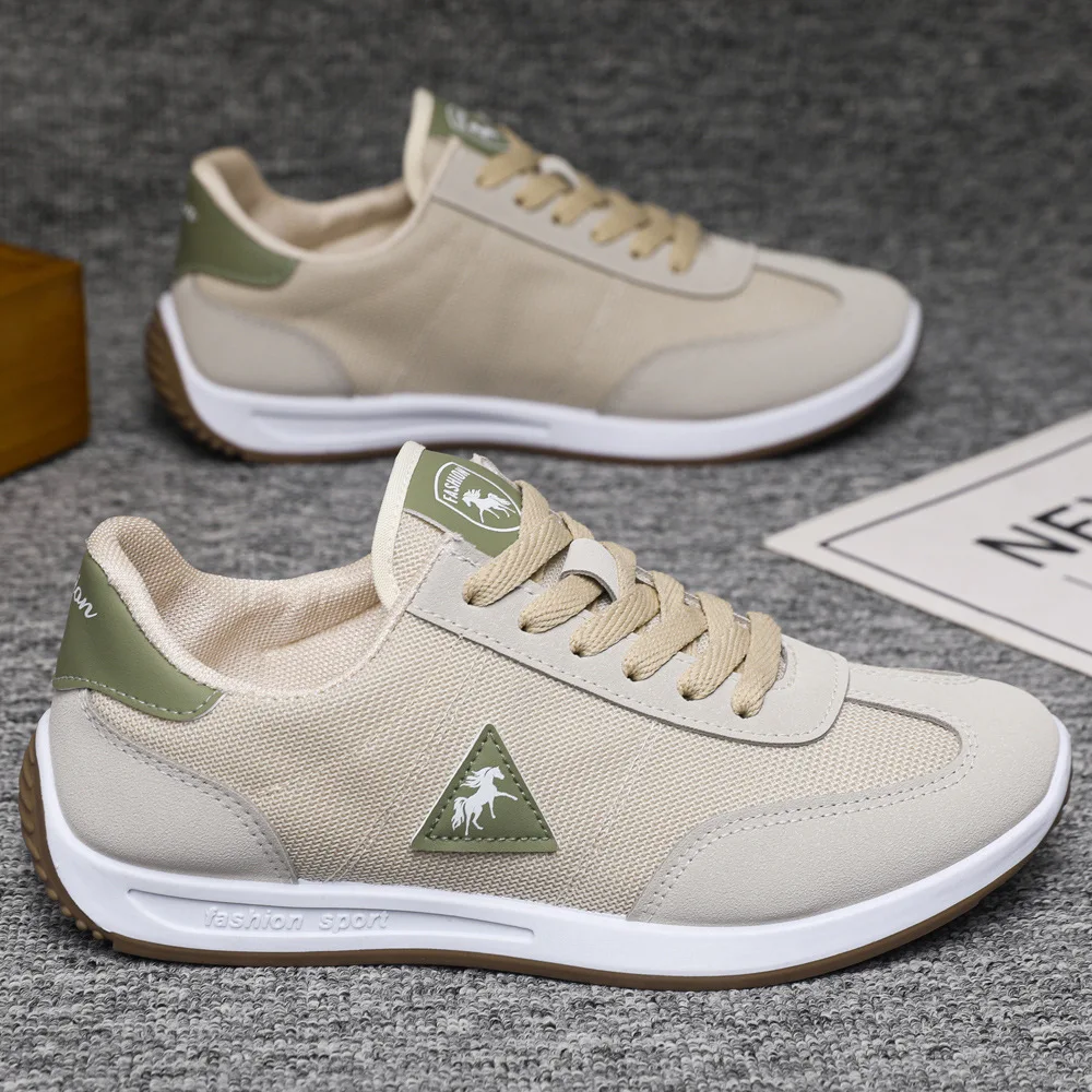 

Men's 2025 Summer New Breathable Mesh Shoes Soft Sole Anti-slip White Sneakers Pala Shoes Lightweight Sports Casual Shoes