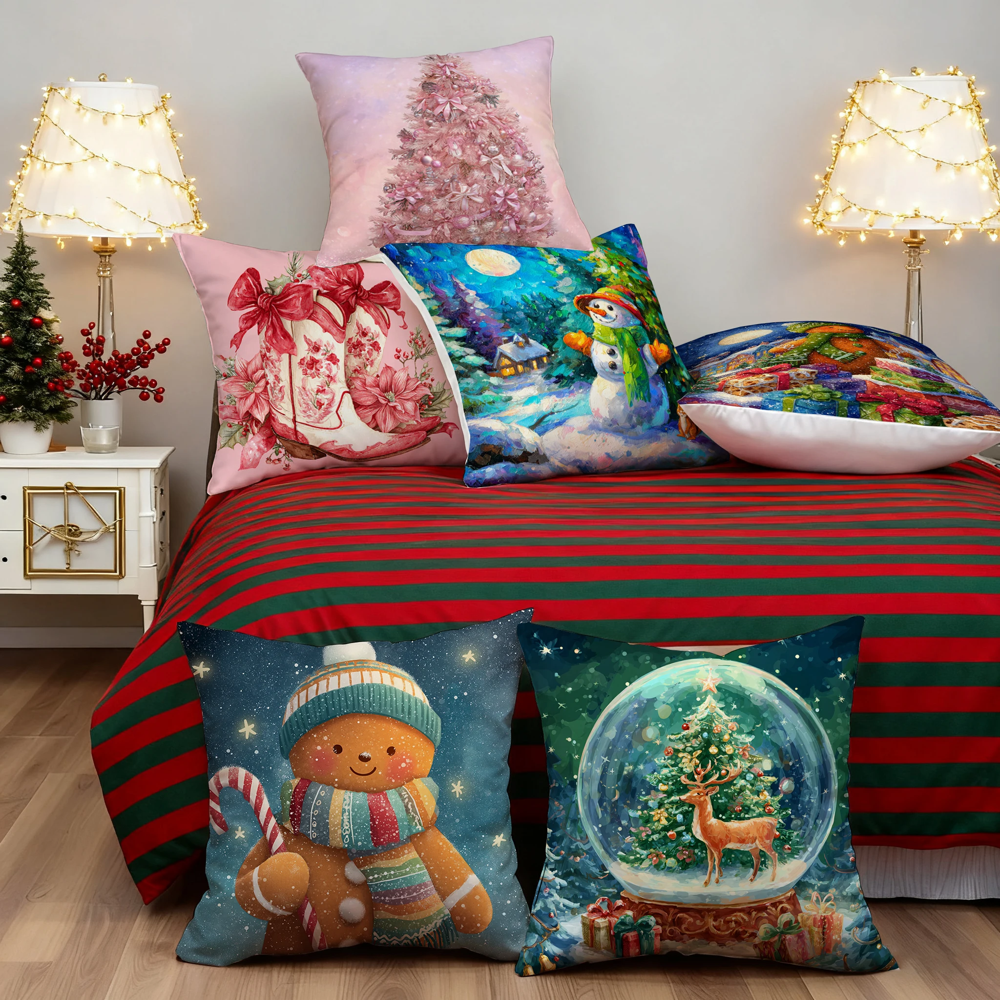 Charming Christmas-themed Pillow CoversSuitable for sofa car bedroom decorative cushion cover pillow cover