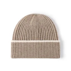 Unisex Top Quality Autumn Hat Thick Warm Soft Wool Winter Beanies Cap For Women Fashion Knitted Best Matched Skullies Bonnets