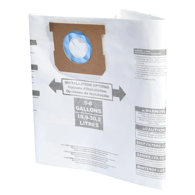 Акция! 10 шт. вакуумный фильтр-мешок для магазина Vac 5-8 галлонов типа E, одноразовые мешки для сбора пыли для сухой и влажной уборки, 9066100, 90661,906-61