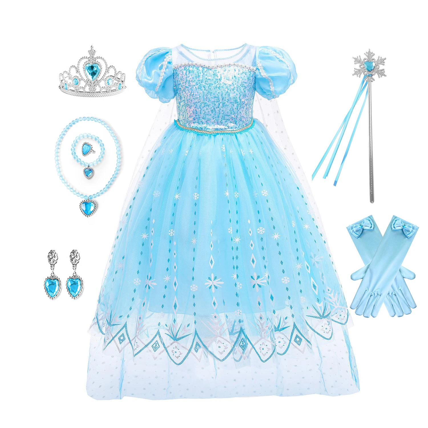 Shiny Toddler Little Girls Movie Princess Frozen Elsa Birthday Party Cosplay Halloween Dress