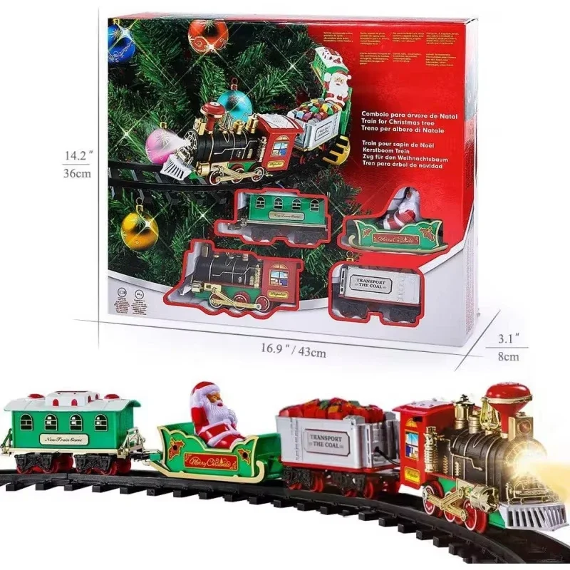 Christmas Train Set With Light Sounds Railway Tracks Set Locomotive Engine For Christmas Tree Christmas Train Electric Train Set