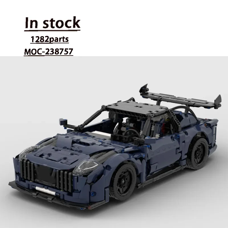 MOC-238757 New Urban Sports Supercar Building Block Model, 1282 Pieces, Creative Toy for Boys, Birthday and Christmas Gift