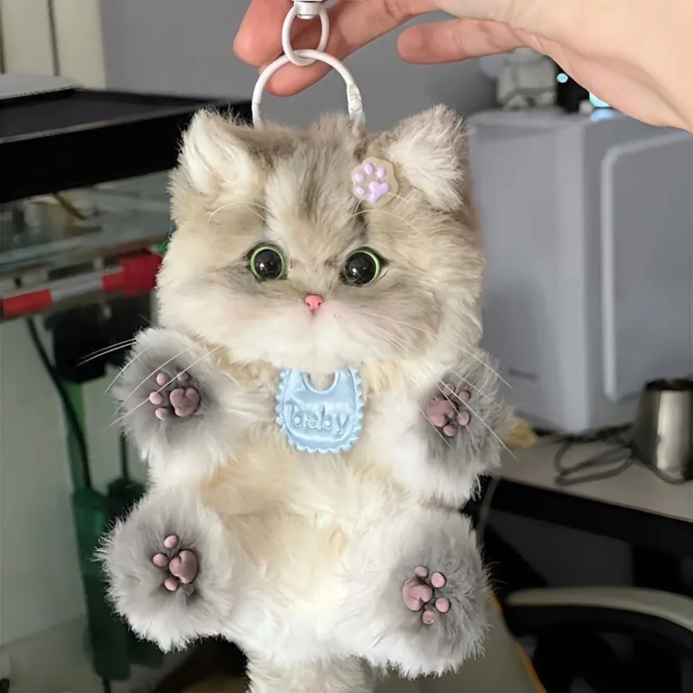 

Creative Handmade Twisty Stick Little Cat Pendant Keychain Gifts DIY Material Package Plush Twist Bar Kitten Doll Toy