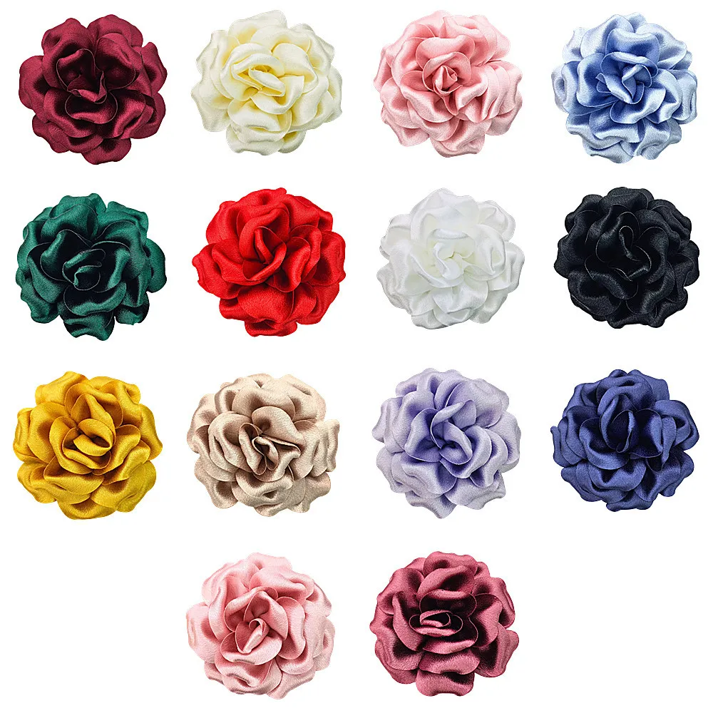 

10 см высококачественный атласный корсаж корейский шелковый цветок утолщенная тканевая шляпа в тон с сумкой для обуви головной убор 150 шт.