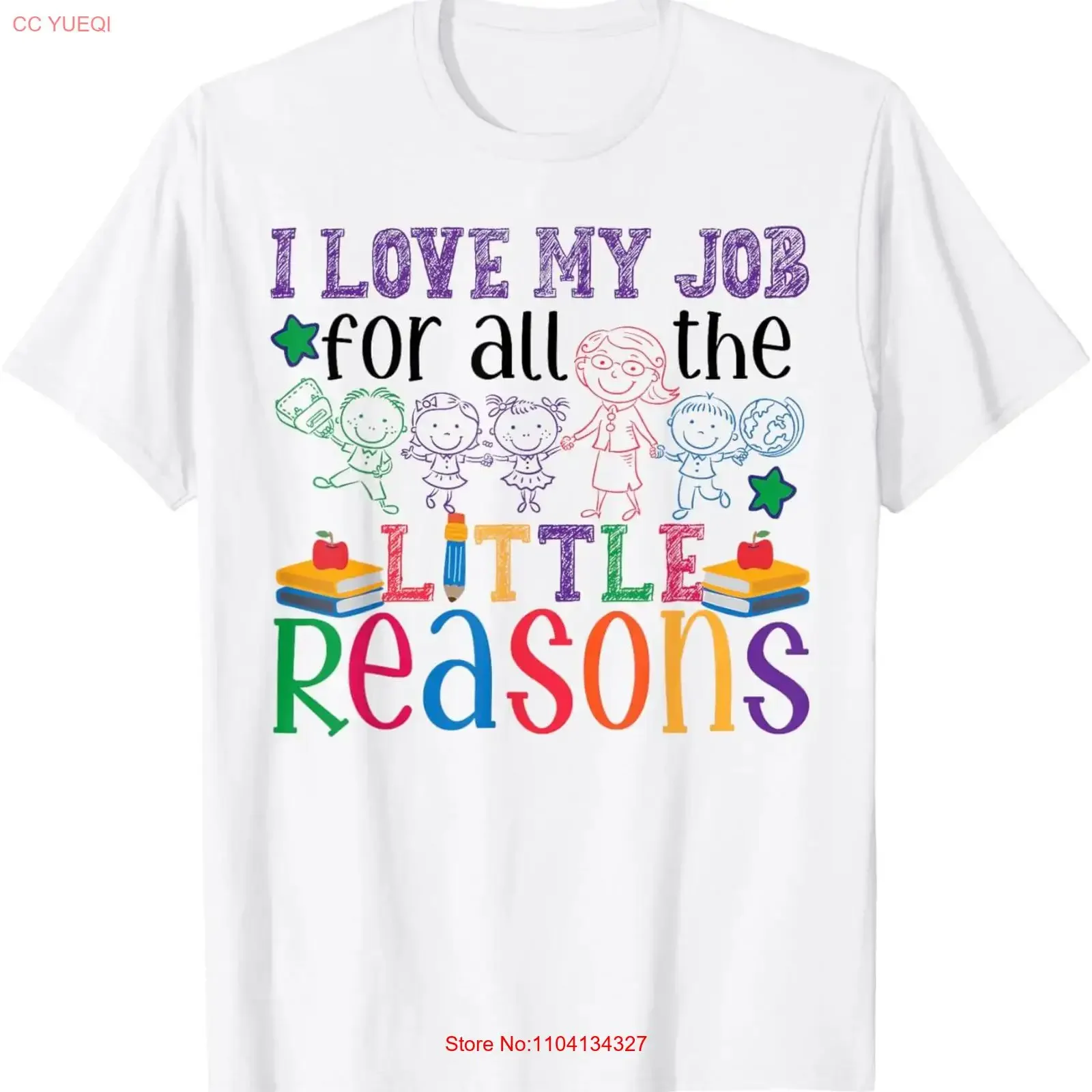 I Love My Job For All The Little Reasons Daycare Provider T Shirt  vintage Washed Casual Unisex graphic homme fashion