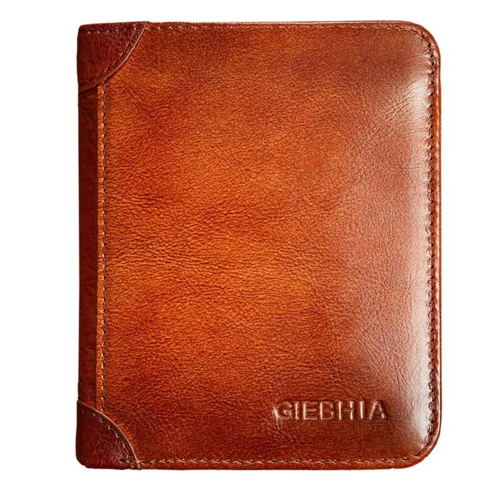 1 Stück Langlebige PU-Leder Herren-Geldbörse mit RFID-Schutz, Vintage Dreifach-Geldbörse, Multifunktionale Kurze ID-Kreditkartenhalter – Detail 6
