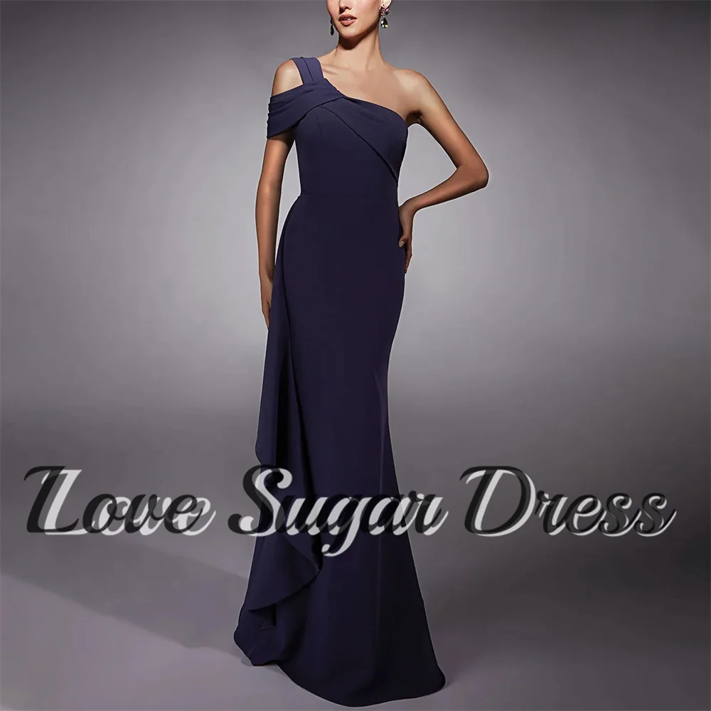 

Elegant Sheath Long Mother of the Bride Dresses Modern One Shoulder Wedding Party Gowns Chiffon Plus Size Wedding Guest Dress