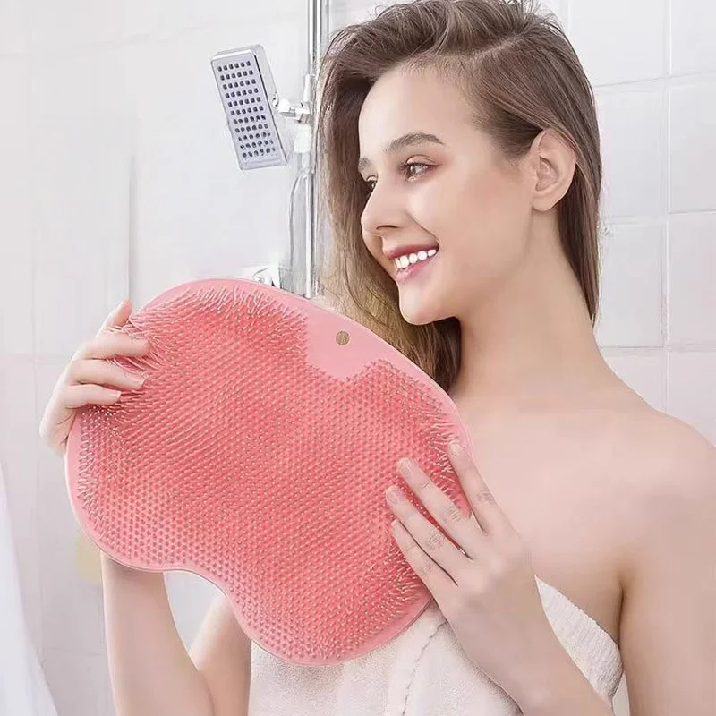 Rubbing foot pads, silicone foot massager, bathroom foot massage pad, shower back brush, dual-use for rubbing back and foot