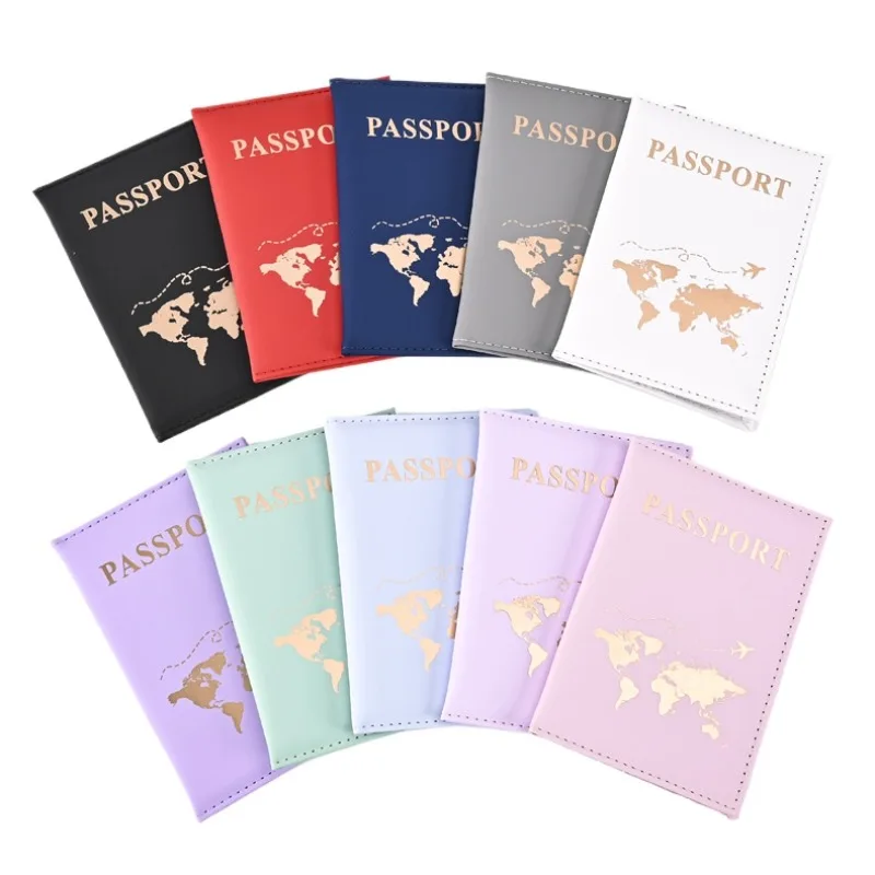 

PU Passport Cover Soft Leather Passport Holder Travel Ticket Card Clip Portable Travel Document Wallet Gift for Men Women