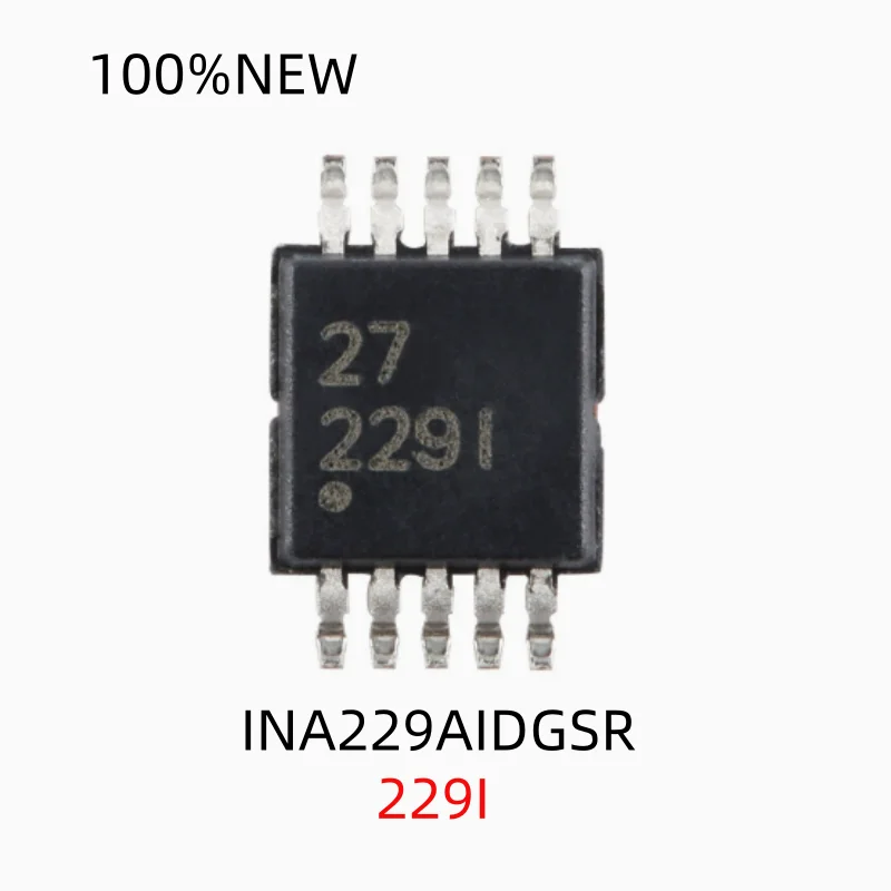 (2 Pieces) 100% New Ina229Aidgsr Silk Screen 229I Package Vssop-10 Spi Output Current/Voltage Power Charging Monitor Chip