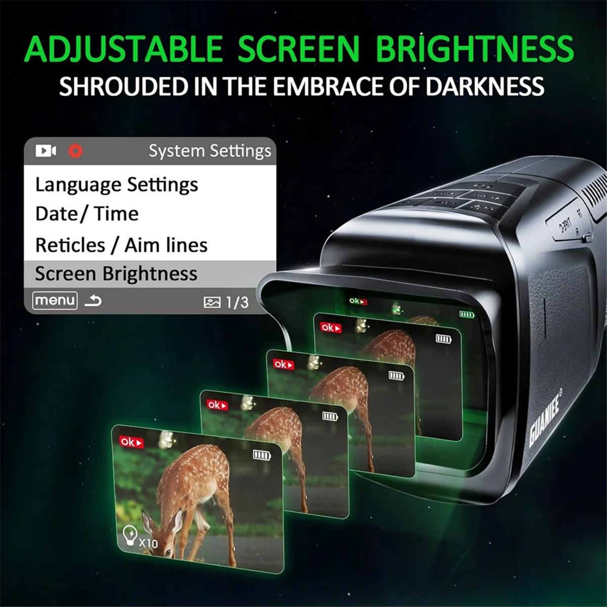 

GET! 1080P Night Vision Monocular 10X Infrared Night Vision Goggles Digital Zoom Wifi Telescope for Camping with 32GB SD Card