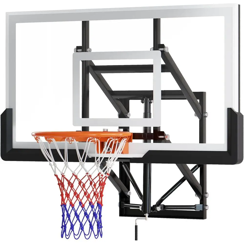 

Adjustable Height 54 Wall-Mounted Basketball Hoop for Indoor and Outdoor Use