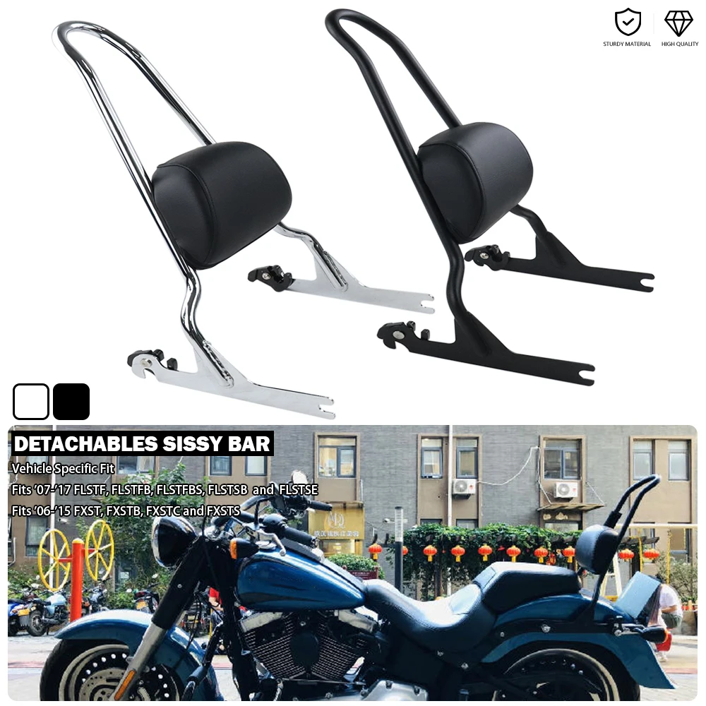 Detachables Tall Sissy Bar Passenger Backrest Fit For Harley Softail Cross Bones FLSTSB CVO Convertible FLSTSE Custom FXSTC FXST