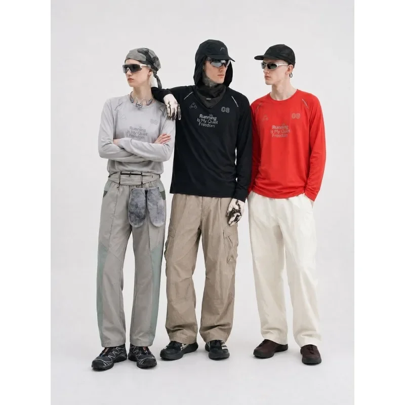 Reflective Sports Running Shirt - Unisex Moisture-Wicking Crew Neck Tee with High Visibility for Night Jogging & Hiking