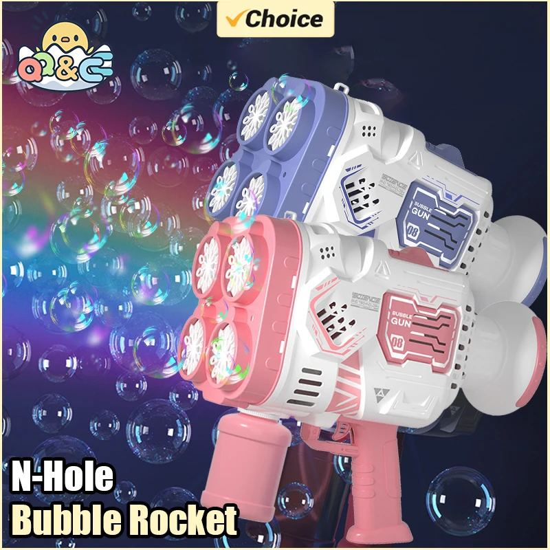 Seifenblasenpistole, Seifenblasenmaschine, elektrischer Raumwerfer, Geschenke zum Kindertag, ständigt Blasen mit LED-Licht zu erzeugen