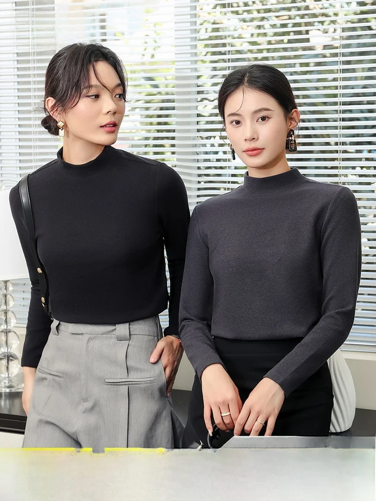 

Вязаный свитер Snow Flying 2026: новая осенняя коллекция, унисекс, большие размеры, приталенный крой, полувысокий воротник, для похудения, модный городской стиль